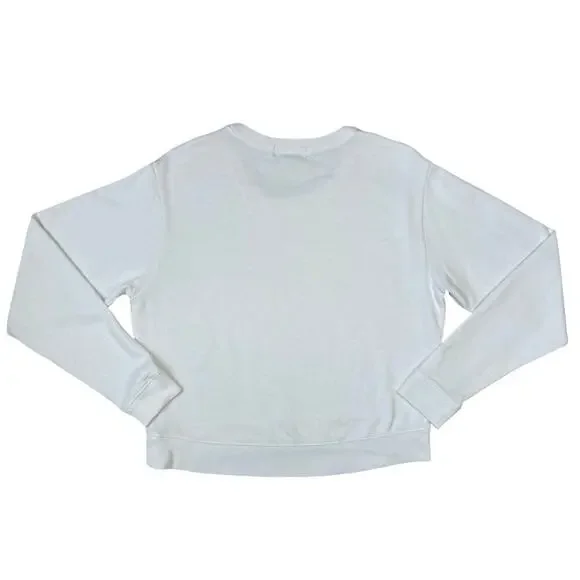 J.CREW White Crewneck Sweatshirt Size XS Preppy Coastal Classic Summer - Picture 4 of 14